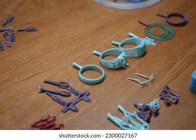 Molds for making rings, green molds from wax for the jewelry industry. - Shutterstock ID 2300027167