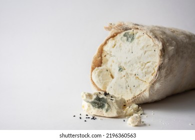 Moldy Cheese In A Hair Goat Baguette, A Traditional Turkish Breakfast Food (Erzincan Tulum, Savak Cheese)