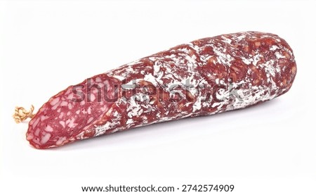 Moldy salami on a rustic string, perfect for adding a touch of savory elegance to any dish or menu