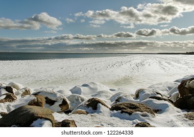 Mole At The Baltic Sea In A Winter Season.