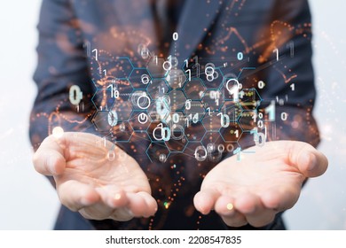 Molecular background with DNA. Network with connecting dots and lines.