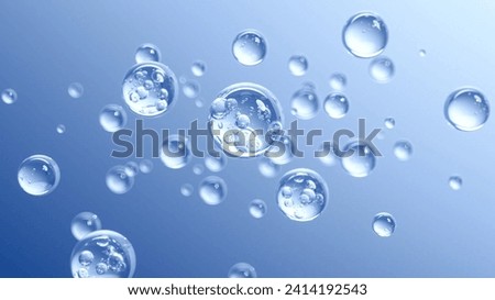 Molecular bead experiment of blue skin care product emulsion essence

