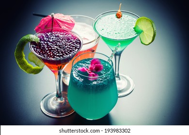 Molecular Mixology - Four Cocktail With  Caviar 