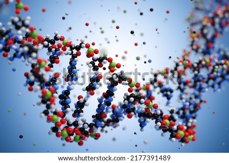 Molecular structure of DNA. 3D rendering.