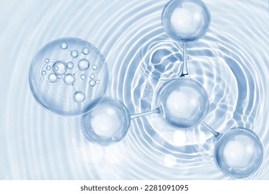 molecule and bubble serum on water background - Shutterstock ID 2281091095
