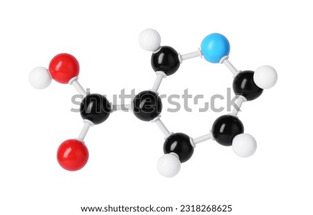 Molecule of vitamin B3 isolated on white. Chemical model