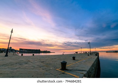 The Molo Audace pier of Trieste in a winter evening - Shutterstock ID 794684281