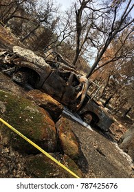 A Molten Truck As A Result Of The Fire Devastation In Sonoma County.