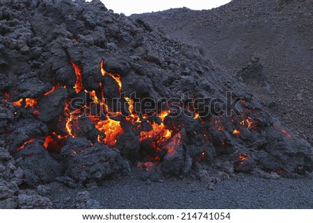 molten volcanic rock