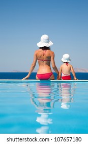 Mom And Baby At The Pool