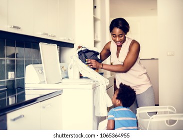 Mom Doing The Laundry