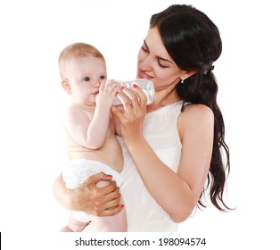 Mom Feeding Baby From A Bottle