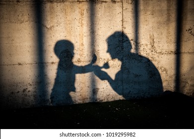 mom and son shadows