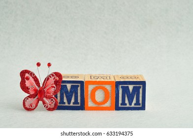 Mom Spelled Colorful Alphabet Blocks Red Stock Photo 633194375 ...