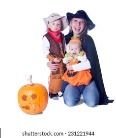 Mom Two Kids Costume Pumpkin Carved Stock Photo 231221944 | Shutterstock