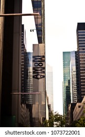 Moma Sign At A New York Street