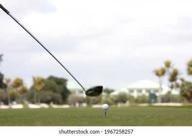 The Moment Just Before The Impact Of The Tee Shot With The Driver 