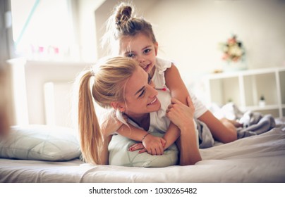 Morning Play Mommy Little Girl Stock Photo (Edit Now) 1015558327 ...