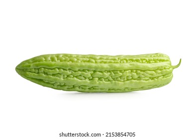 Momordica charantia isolated on white background with clipping path, Bitter melon, Chinese gourd.