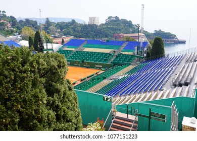 MONACO -22 APR 2018- View Of The Monte Carlo Country Club Where The Rolex Monte-Carlo Masters Tennis Tournament Is Played In April.