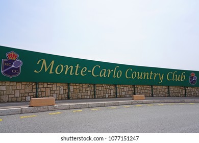 MONACO -22 APR 2018- View Of The Monte Carlo Country Club Where The Rolex Monte-Carlo Masters Tennis Tournament Is Played In April.