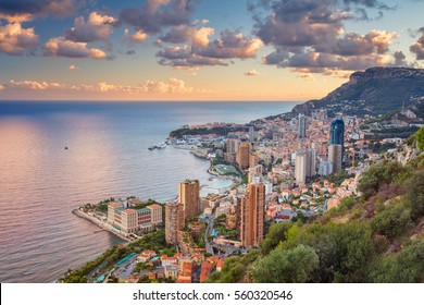 Monaco. Cityscape image of Monte Carlo, Monaco during summer sunset.