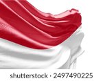 Monaco flag waving on white background with clipping path. Cliping path is easily cutout the flag. Monaco national flag for independence day.