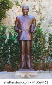 MONACO, FRANCE, JUNE 04 2016: Statue Of Prince Rainier III Of Monaco