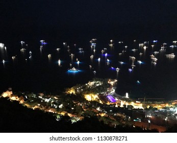 Monaco Yacht Show At Night