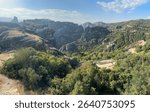Monastary of The Holy Trinity and the surrounding mountains and valley