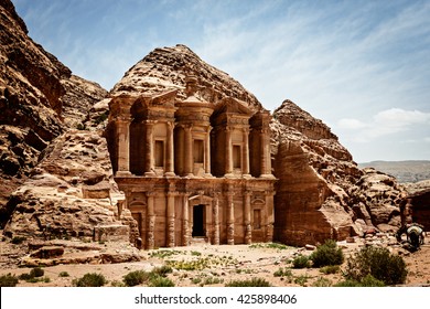 Monastery Ad-Deir, Ancient Nabataean City Petra, Jordan.