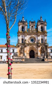 Alcobaça Monastery Facade At Alcobaça, Portugal