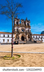 Alcobaça Monastery Facade At Alcobaça, Portugal