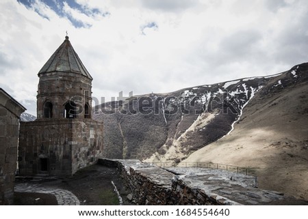 Monastery on Kazbegi Mountain Georgia