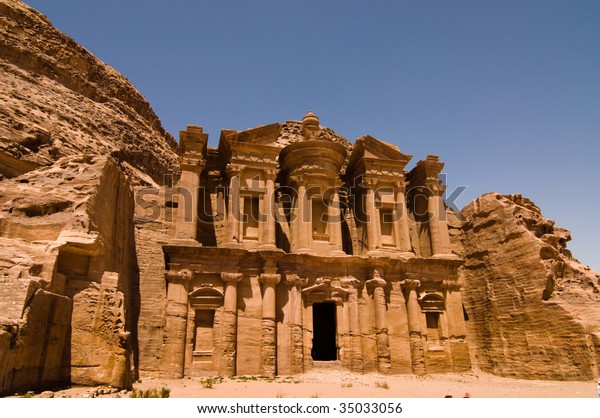 Petra Jordan Tomb Sandstone Stock Photo Now) 35033056