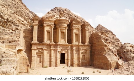 The Monastery Temple Of The Nabataean Kingdom In Petra, Jordan.