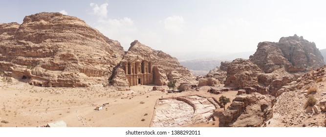 The Monastery Temple Of The Nabataean Kingdom In Petra, Jordan.