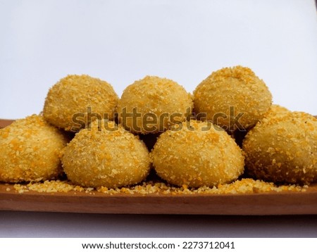 monde susu cookies  or monde janda genit cookies. one of the snacks for Eid al-Fitr. on a white background Stock fotó © 