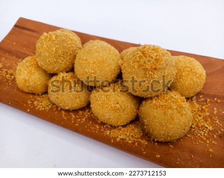 monde susu cookies  or monde janda genit cookies. one of the snacks for Eid al-Fitr. on a white background Stock fotó © 