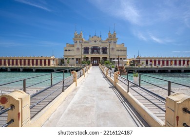 Mondello Beach Pavillion In Palermo Sicily Beautiful Sea Sand Sun Holiday