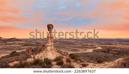 Monegros desert panoramic landscape view- Spain, Aragon