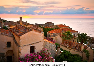 Monemvasia Village In Peloponnese, Greece.