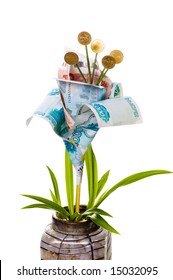 Monetary tree on a white background