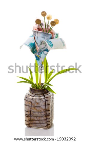 Monetary tree on a white background