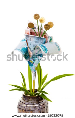 Monetary tree on a white background