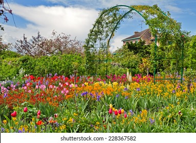 Monet`s Garden At Spring, Giverny, France.