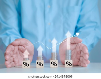 Money arrow growing successful financial business on coin investment concept of financial developments, profit graphs or add economic market charts, currency strategies, digital stocks