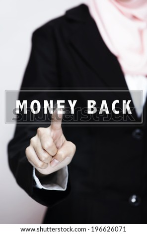 Money Back Concept with virtual touch screen interface