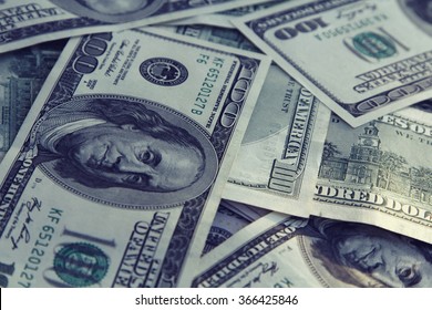 Money Background with american hundred dollar bills . Business concept