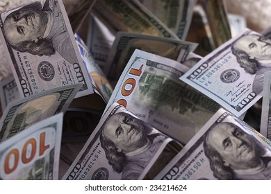 Money Background Of Dollars In Cash Pile